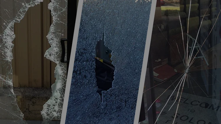 Broken Glass in need of an emergency repair (Emergency Glass Repairs Perth)